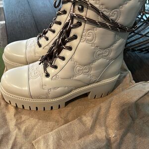 Gucci Women's White Leather Boots